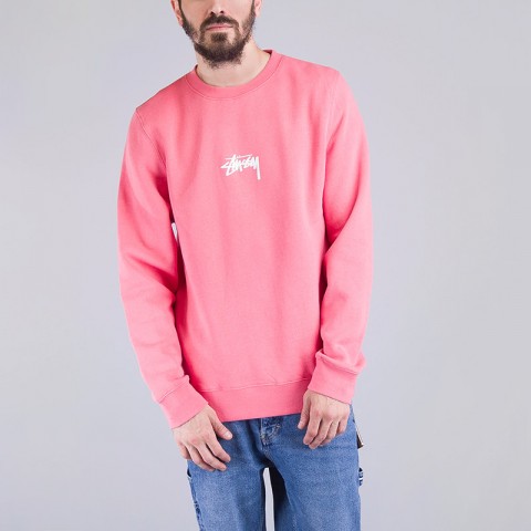 Толстовка Stussy STOCK CREWNECK PINK