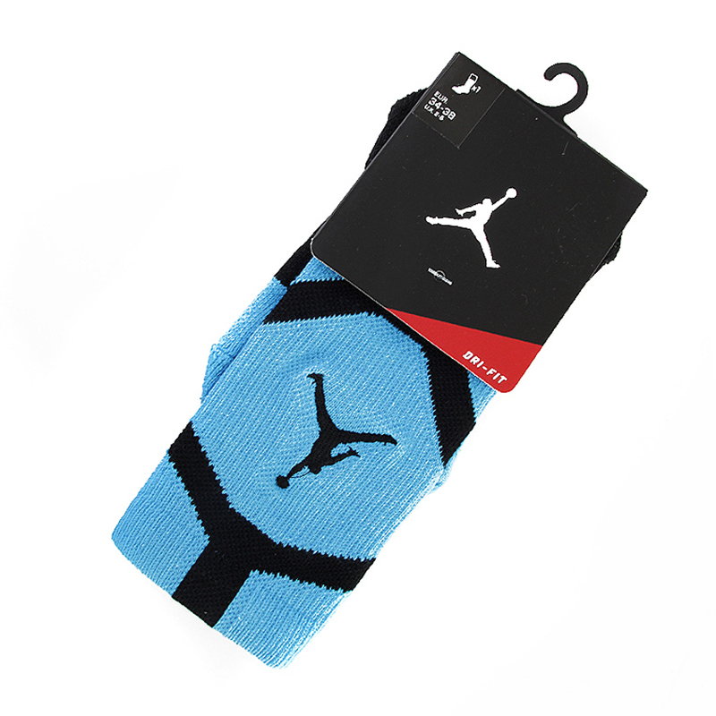 Носки Air Jordan Dri-Fit Crew Носки Air Jordan Dri-Fit CrewНоски<br>Полиэстер, нейлон, хлопок, эластан<br><br>Цвет: Синий, черный<br>Размеры US: S<br>Пол: Мужской