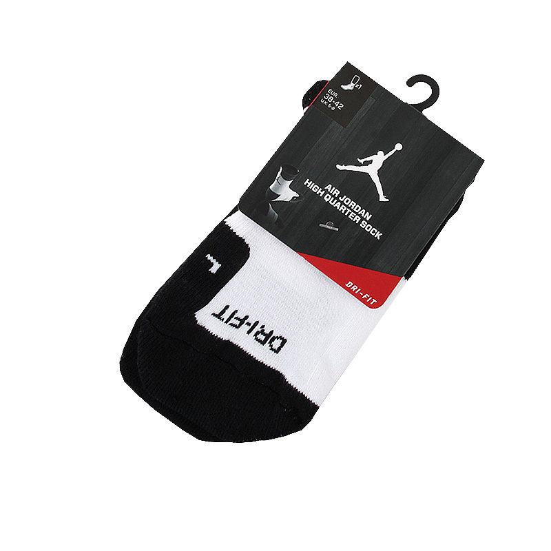 Носки Air Jordan DriFit Crew Носки Air Jordan DriFit CrewНоски<br>полиэстер, хлопок<br><br>Цвет: Черный, белый<br>Размеры US: L;XL<br>Пол: Мужской