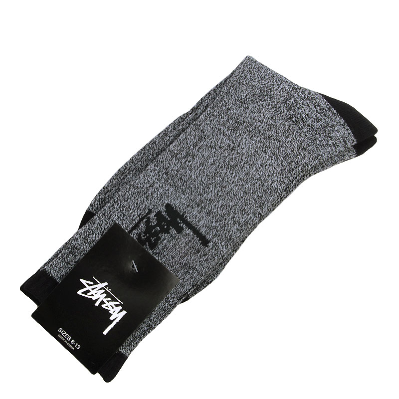 Носки Stussy Stock Socks Носки Stussy Stock SocksНоски<br>Хлопок, полиэстер, резина, спандекс, нейлон<br><br>Цвет: Серый, черный<br>Размеры US: 1SIZE