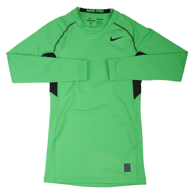 Футболка Nike Pro Hyperwarm Футболка Nike Pro HyperwarmКомпрессионное белье<br>88% полиэстер, 12% эластан<br><br>Цвет: Зеленый<br>Размеры US: S;M;L;XL;2XL<br>Пол: Мужской