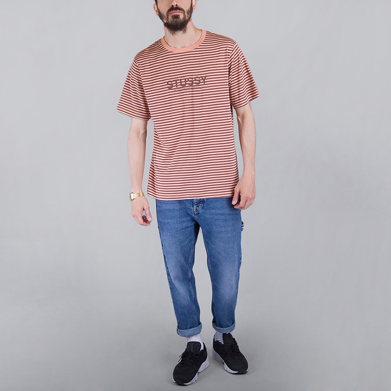 Мужская футболка Stussy STRIPE CREW TEE (1140010-PEACH)  - цена, описание, фото 2