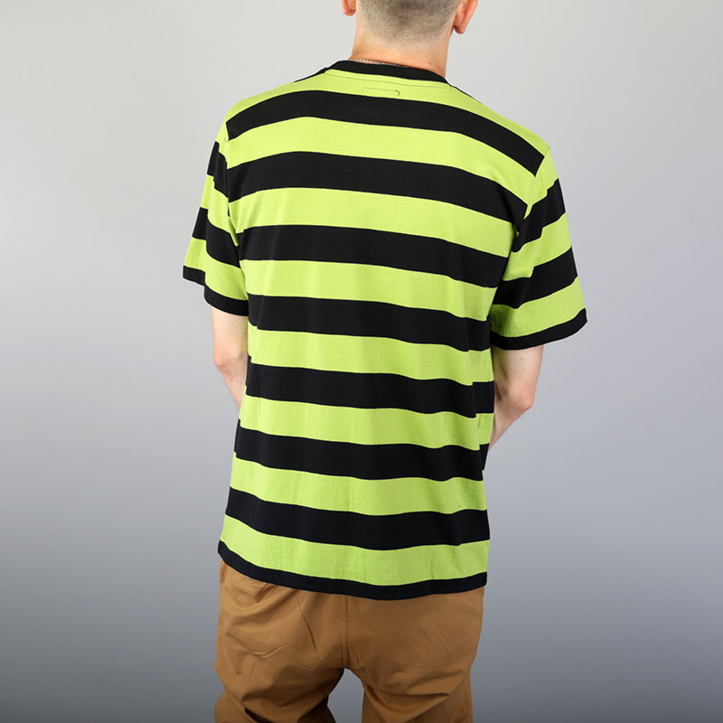 мужская черная футболка Stussy Range Stripe Pocket Crew 114999-black - цена, описание, фото 3