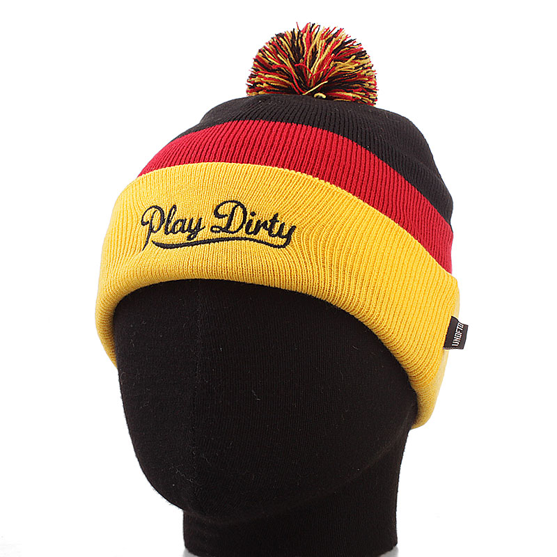 Undftd Шапка Tri-Color Pom Pom Beanie (532224-black)  - цена, описание, фото 1
