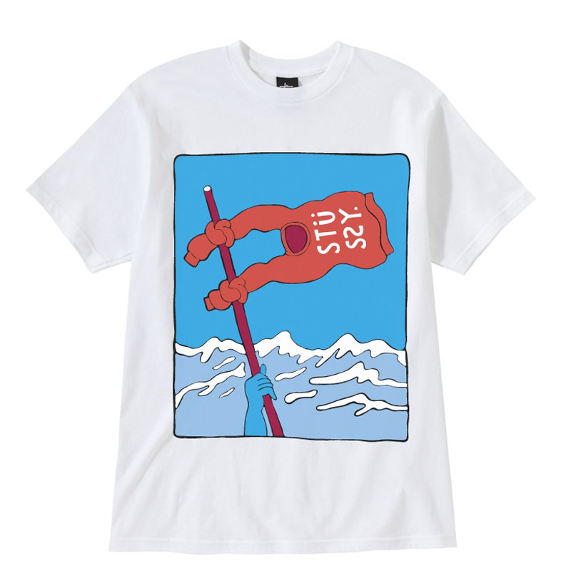 Stussy Футболка S.O.S tee (1902702-white/mltc)  - цена, описание, фото 1
