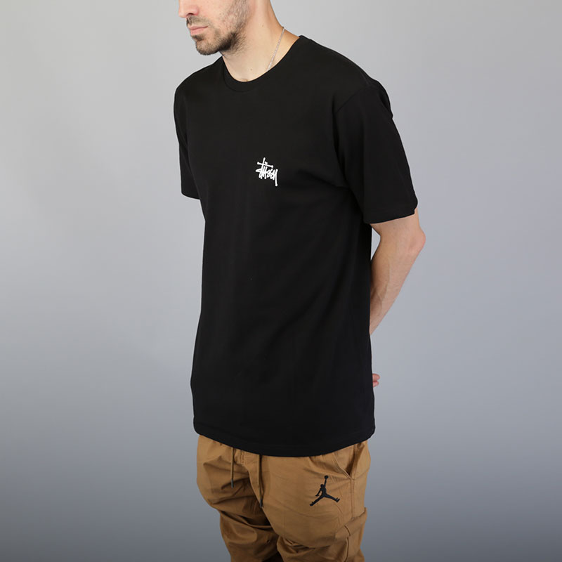 мужская черная футболка Stussy Basic Stussy Tee 1904061-black - цена, описание, фото 2