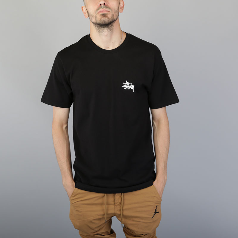 мужская черная футболка Stussy Basic Stussy Tee 1904061-black - цена, описание, фото 1