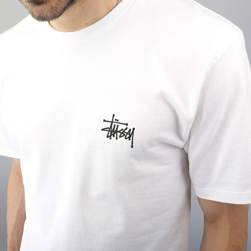 мужская белая футболка Stussy Basic Stussy Tee 1904061-white - цена, описание, фото 4