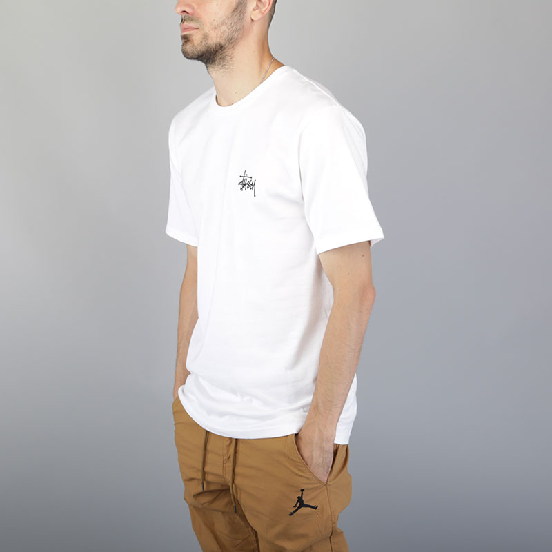 мужская белая футболка Stussy Basic Stussy Tee 1904061-white - цена, описание, фото 2