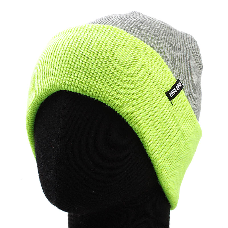   Шапка Neon Tone roll up2-h-gry-lime - цена, описание, фото 1