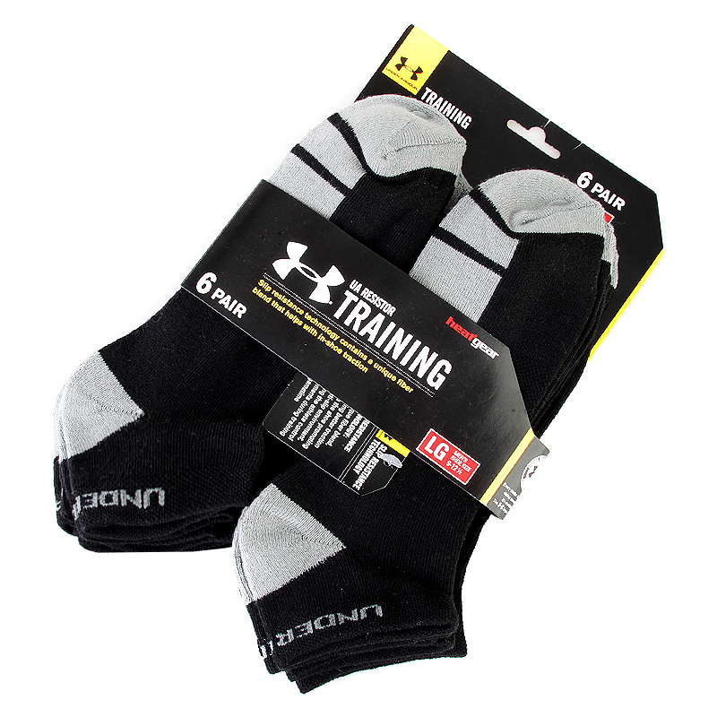 Under Armour Носки UA Resistor Socks (6 пар) (UA 3607-blk)  - цена, описание, фото 1