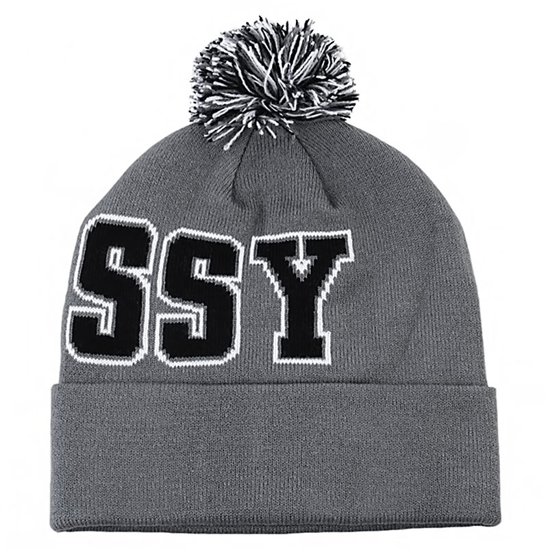 Stussy Шапка Stussy Hoop Pom-Pom Beanie (132598-grey heather)  - цена, описание, фото 2