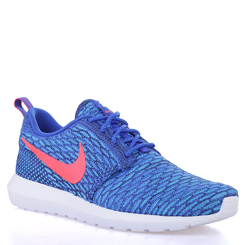 мужские синие кроссовки Nike Flyknit Rosherun 677243-401 - цена, описание, фото 1
