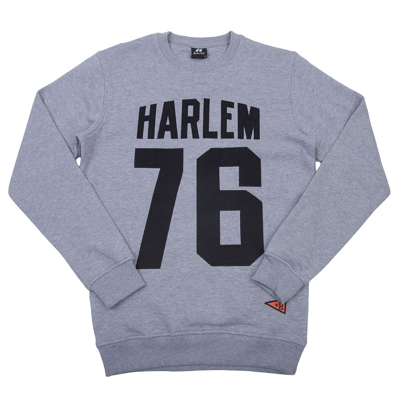 мужская серая толстовка Rucker park Harlem 76 Crewneck 3300-0022/8801 - цена, описание, фото 1