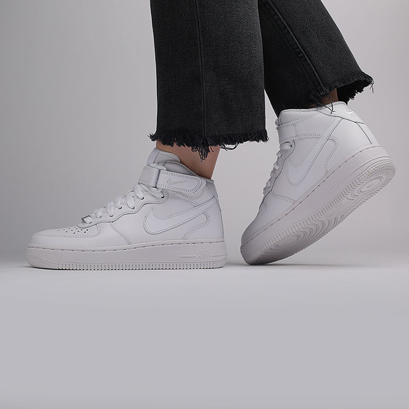 женские белые кроссовки Nike WMNS Air Force 1 Mid `07 LE 366731-100 - цена, описание, фото 9