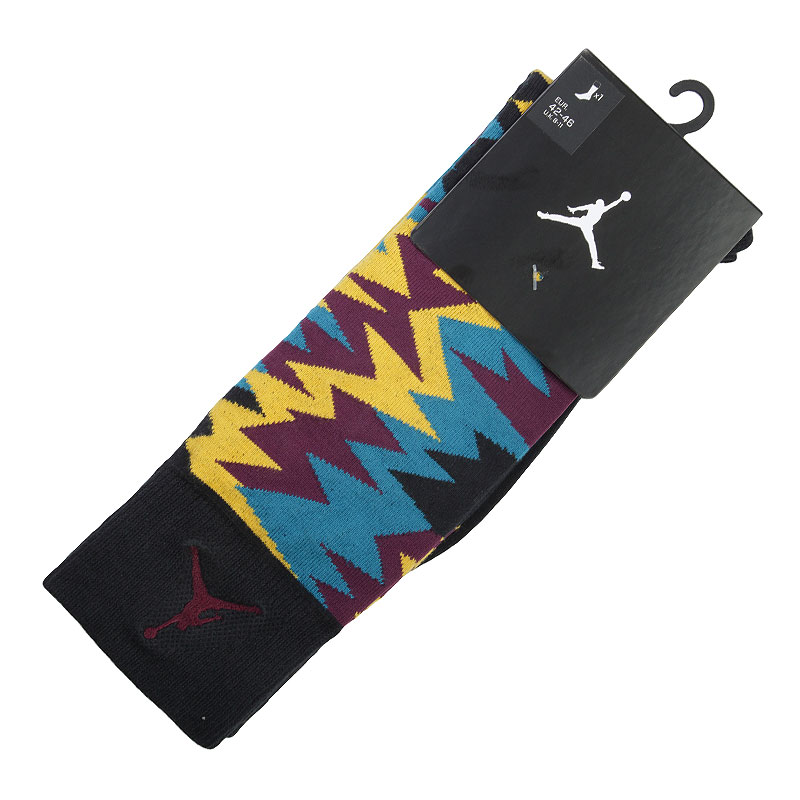 

Носки Jordan Air Jordan Retro, Чёрный;бирюзовый;фиолетовый;жёлтый