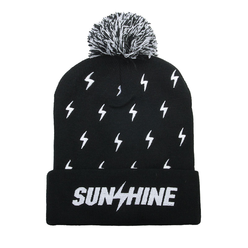 черная шапка True spin Sunshine Allover Pom Allove-black - цена, описание, фото 1