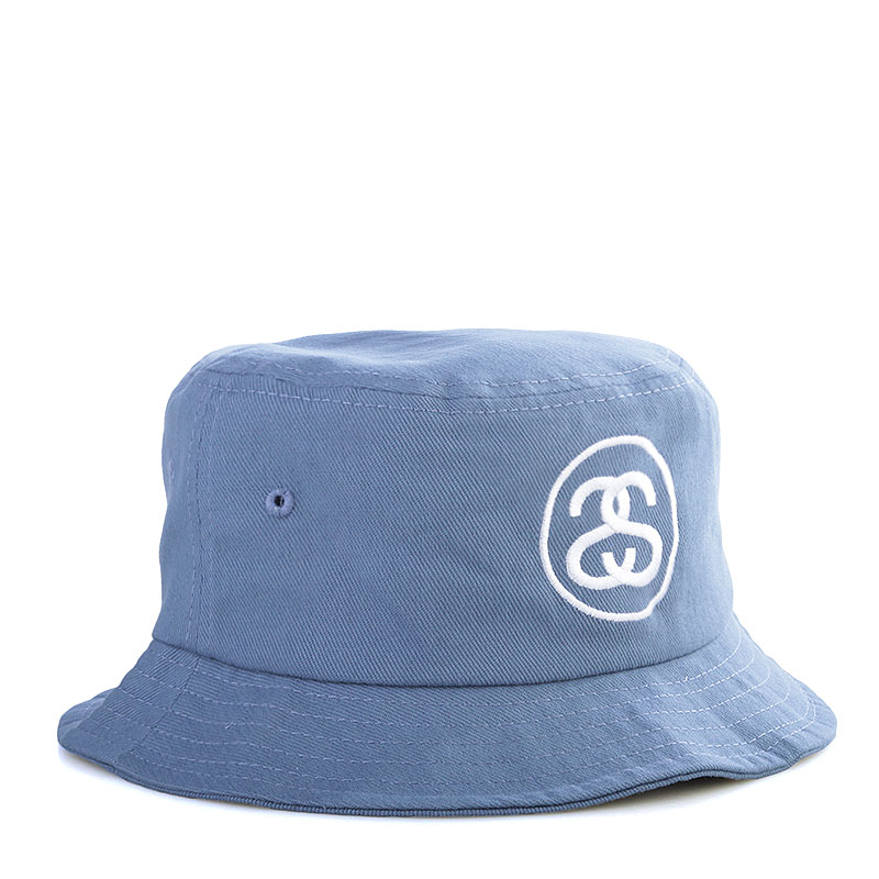 Мужская панама Stussy SS Link FA15 Bucket Hat (132719-lht/blue)  - цена, описание, фото 1