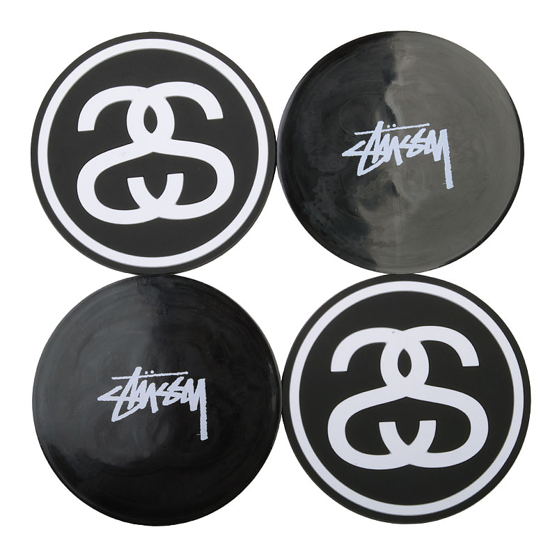  черные подставки Stussy SS Link Rubberized Coaster Set 138457-blk - цена, описание, фото 1