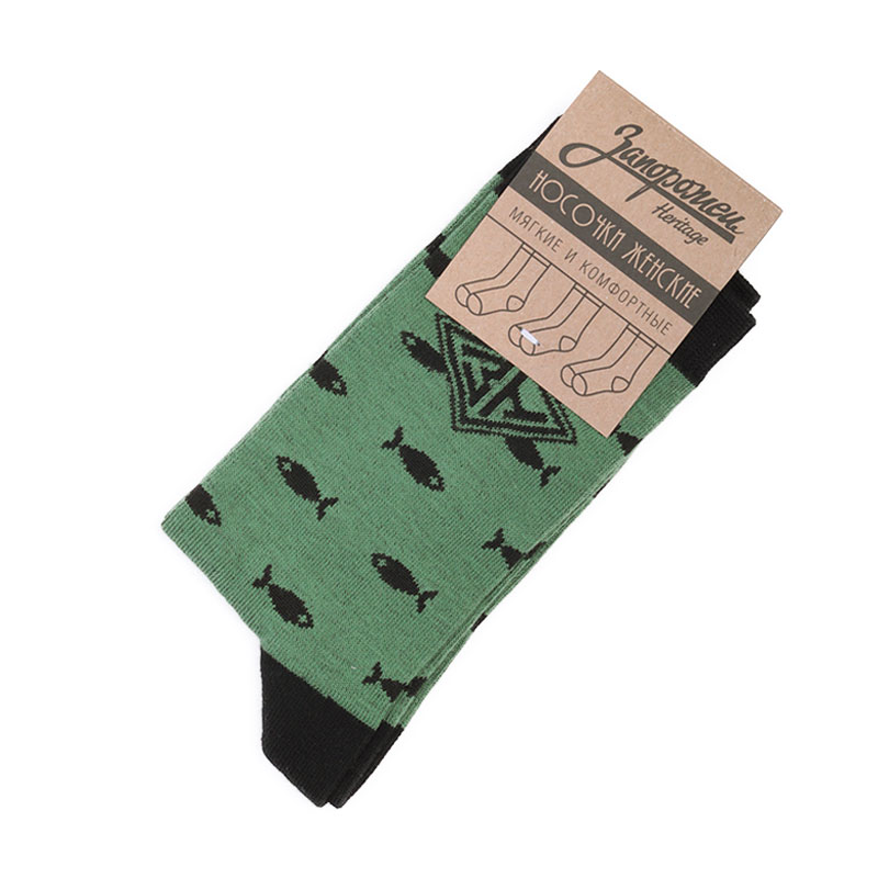 Женские носки Запорожец heritage W Рыбки (W Рыбки-green)  - цена, описание, фото 1