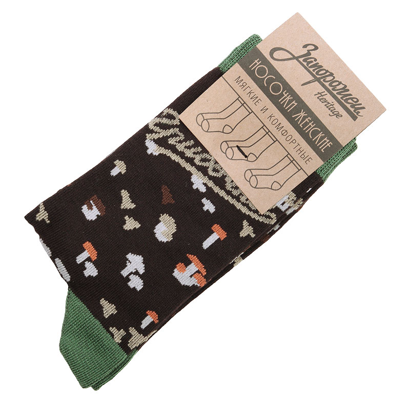 Женские носки Запорожец heritage Грибочки (W Грибочки-blk)  - цена, описание, фото 1