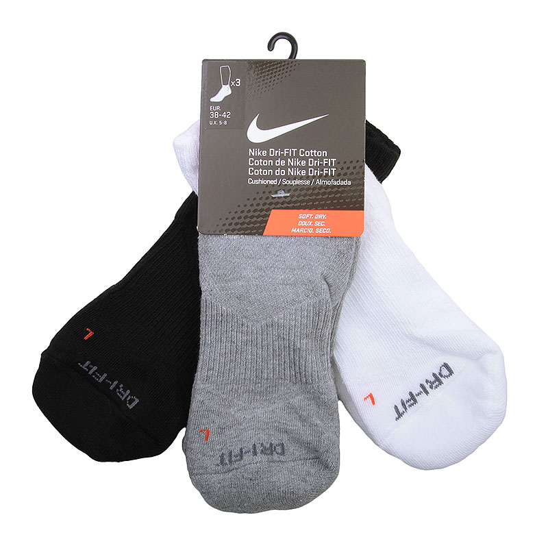 мужские черные носки Nike Dri-FIT Half-Cushion Quarter Training Socks SX4835-902 - цена, описание, фото 1