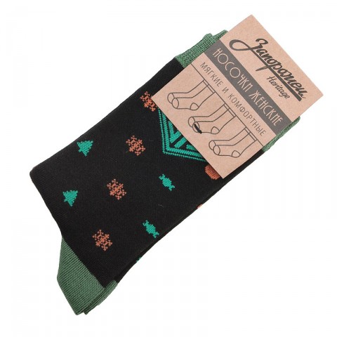 женские носки Запорожец heritage Ёлки и Снежинки  