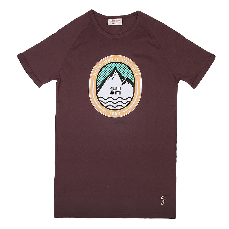 мужская коричневая футболка Запорожец heritage Горы Горы-корич - цена, описание, фото 1