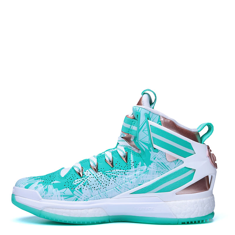детские бирюзовые баскетбольные кроссовки adidas D Rose 6 Boost D70104 - цена, описание, фото 3