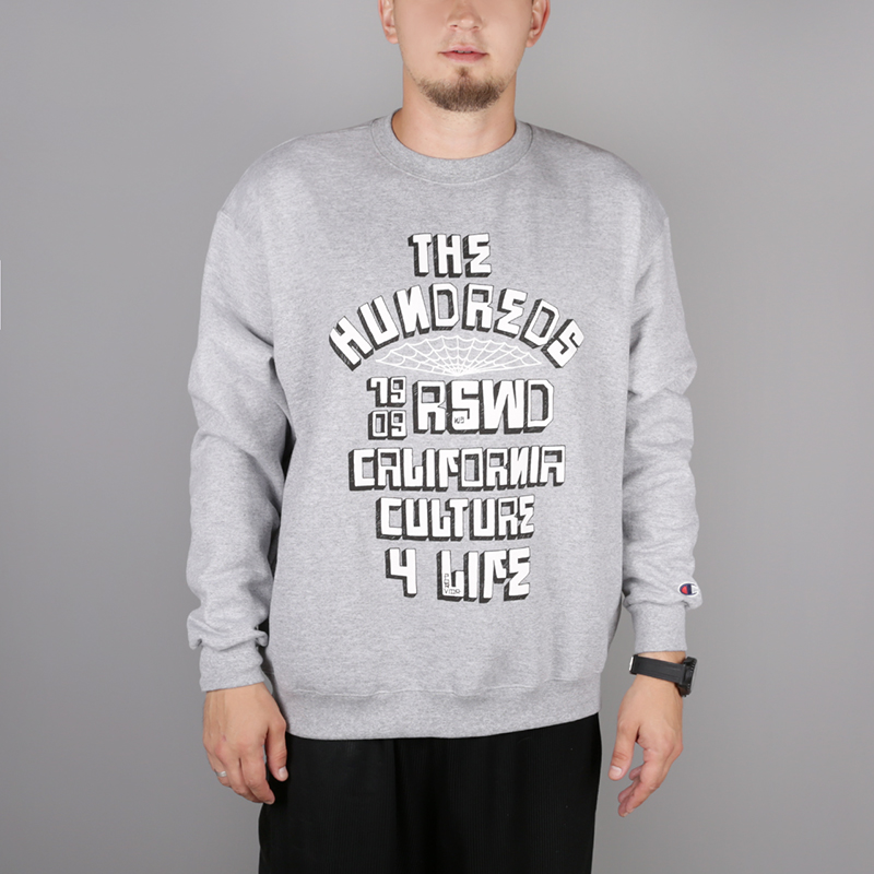 

Толстовка the hundreds, Серый, Block City Crewneck