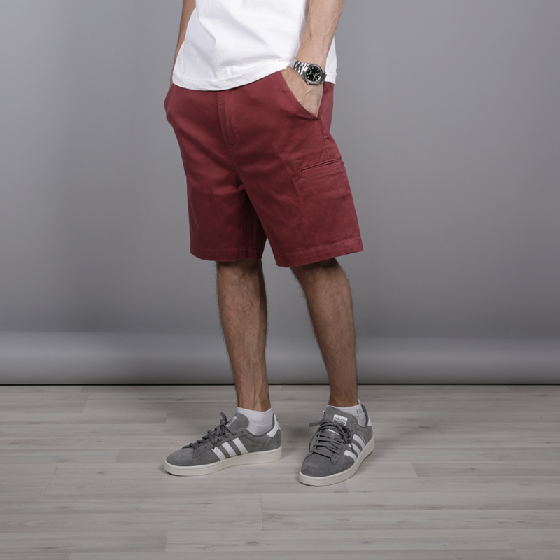 мужские бордовые шорты the hundreds Industry Chino Short T16P204038-brgnd - цена, описание, фото 2