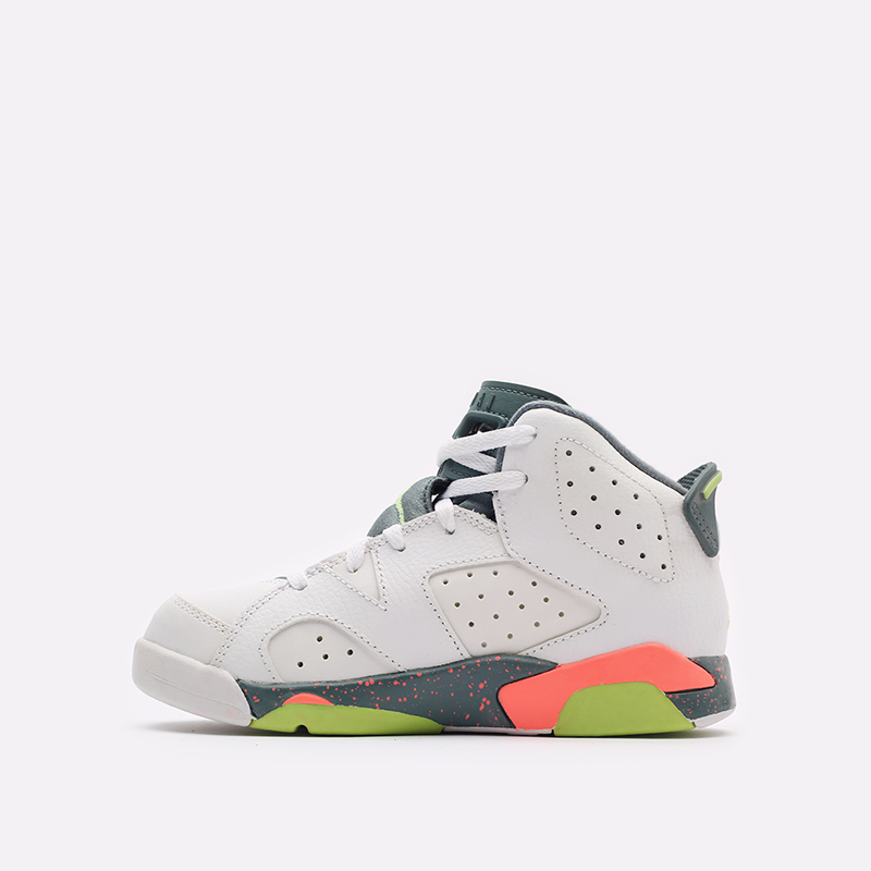 детские белые кроссовки Jordan 6 Retro BP 384666-114 - цена, описание, фото 2