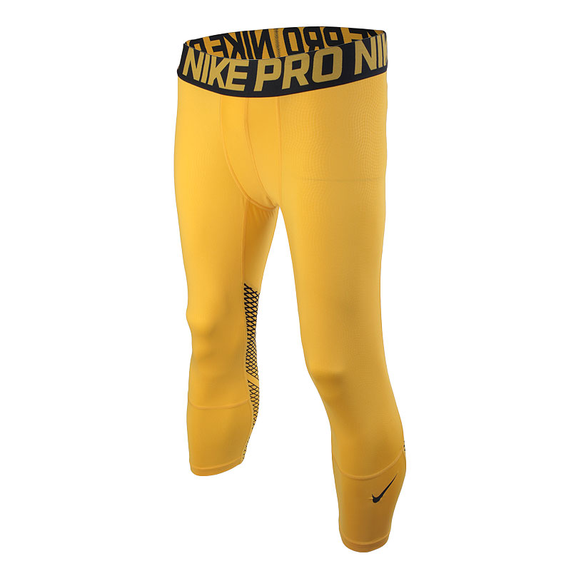 мужские желтые шорты Nike Hypercool 3/4 Tight 801225-703 - цена, описание, фото 1