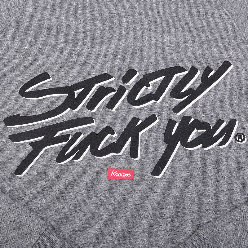 мужская серая толстовка Kream Strictly Fuck You Crewneck 2300-0005/8004 - цена, описание, фото 2