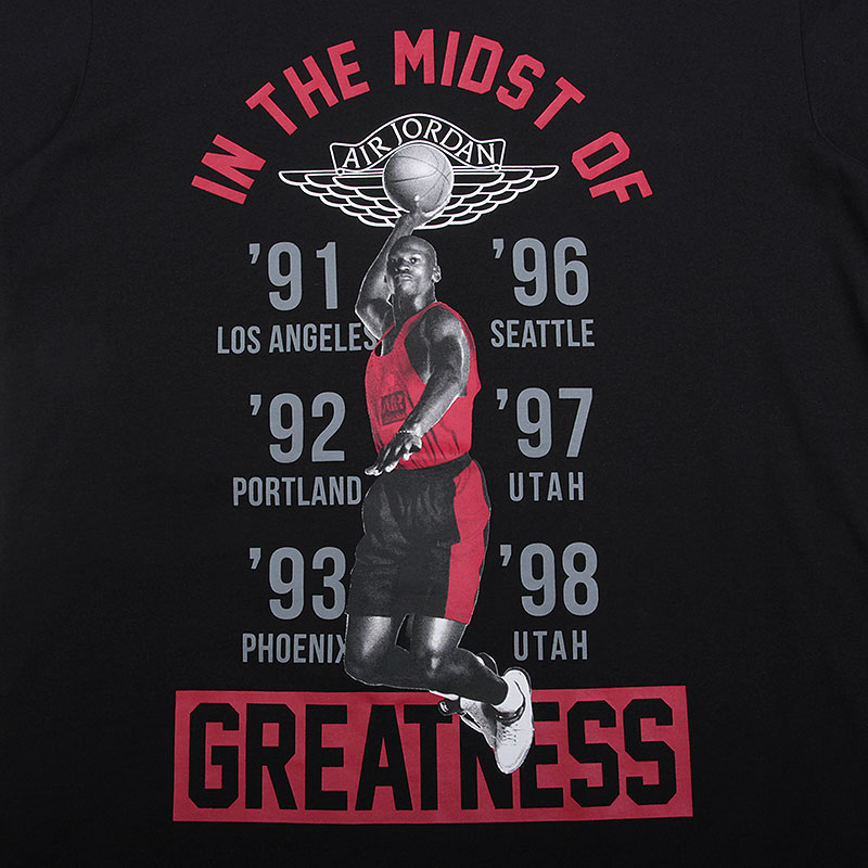мужская черная футболка Jordan The Midst Of Greatness 789626-010 - цена, описание, фото 2