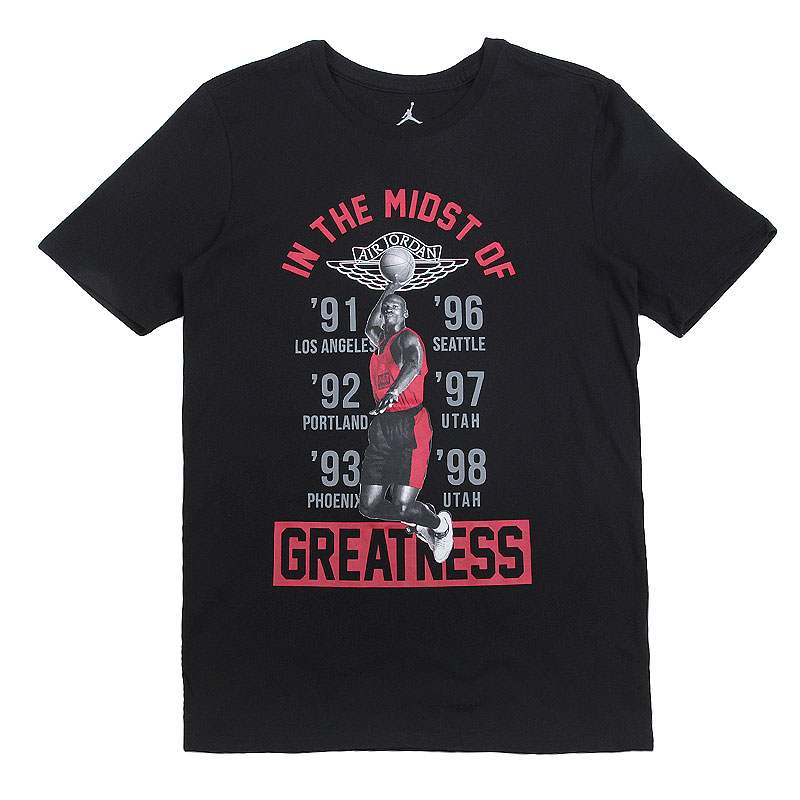 мужская черная футболка Jordan The Midst Of Greatness 789626-010 - цена, описание, фото 1