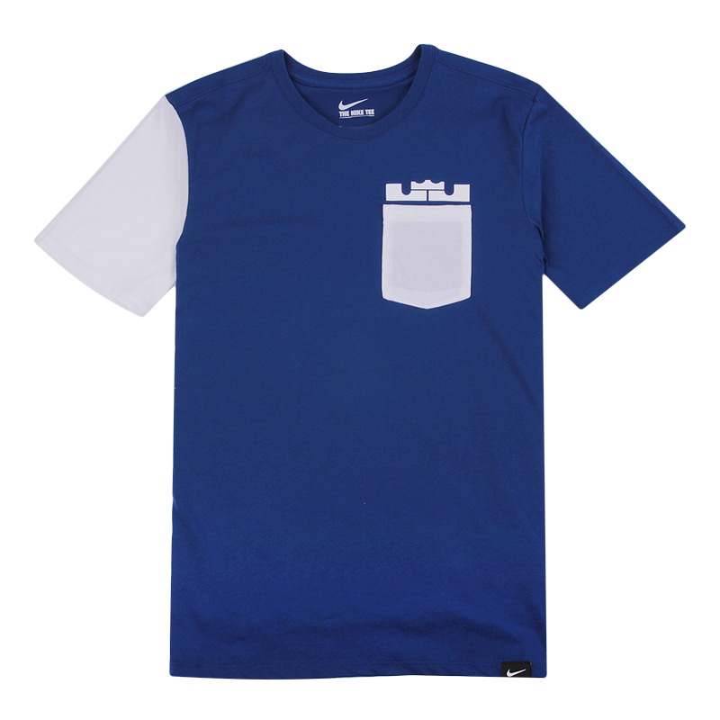 мужская синяя футболка Nike LBJ Sleeve Block 806564-455 - цена, описание, фото 1