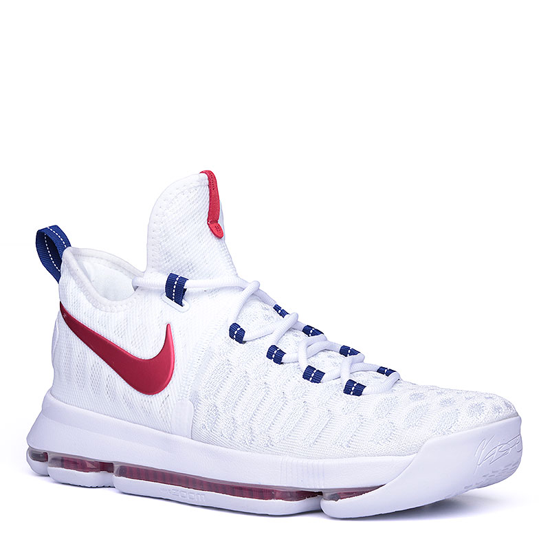 мужские белые баскетбольные кроссовки Nike Zoom KD 9 843392-160 - цена, описание, фото 1