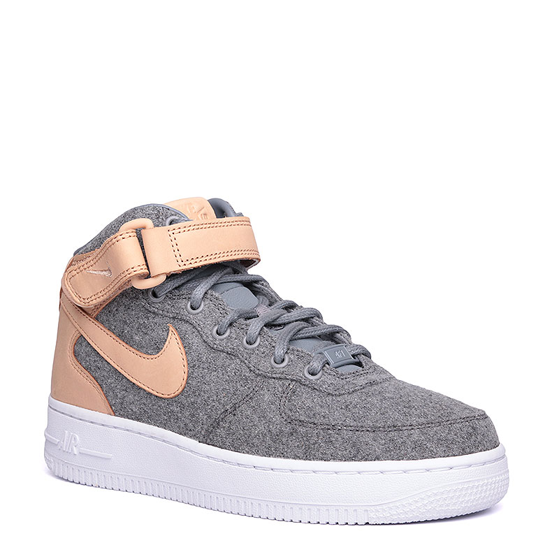 женские кремовые кроссовки Nike WMNS Air Force 1 '07 Mid LTHR PRM 857666-1000 - цена, описание, фото 1