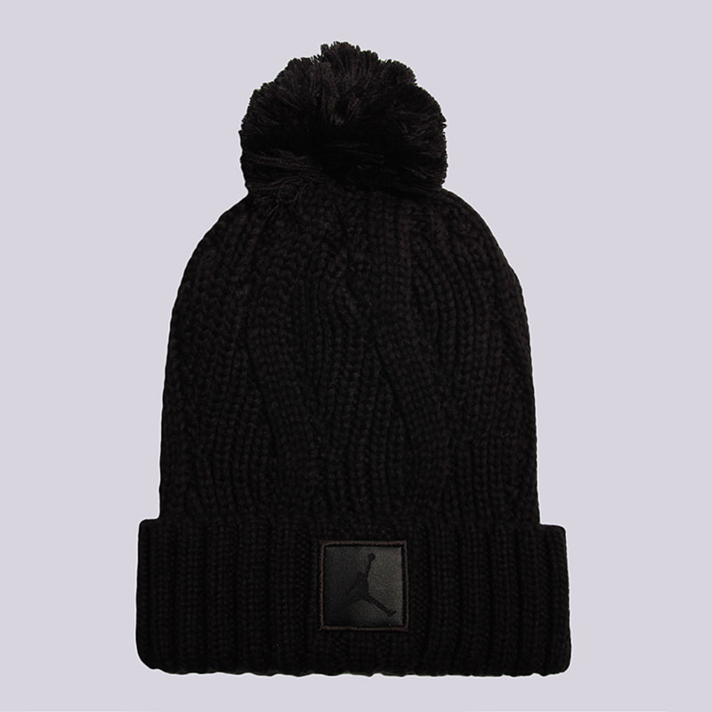  черная шапка Jordan Jumpman Beanie Pom 801768-010 - цена, описание, фото 1