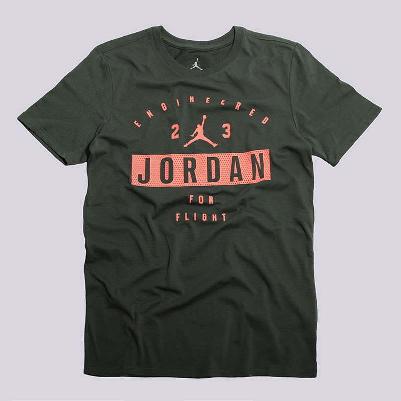 мужская зеленая футболка Jordan Engineered For Flight Tee 801556-327 - цена, описание, фото 1