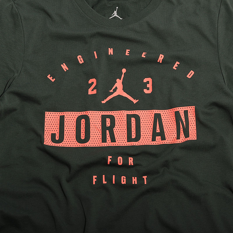 мужская зеленая футболка Jordan Engineered For Flight Tee 801556-327 - цена, описание, фото 2