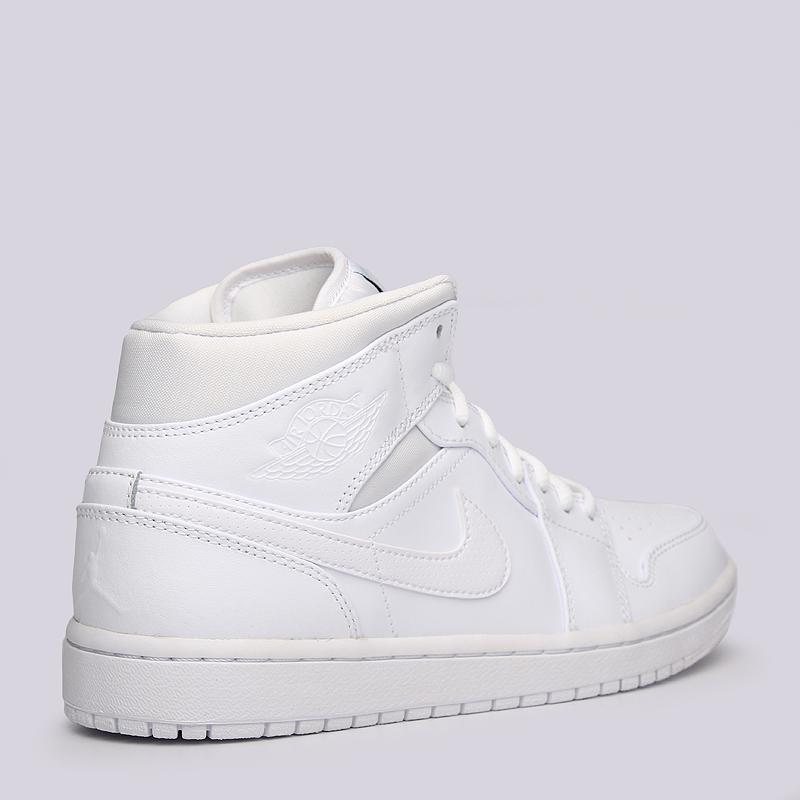 мужские белые кроссовки Jordan 1 MID 554724-110 - цена, описание, фото 3