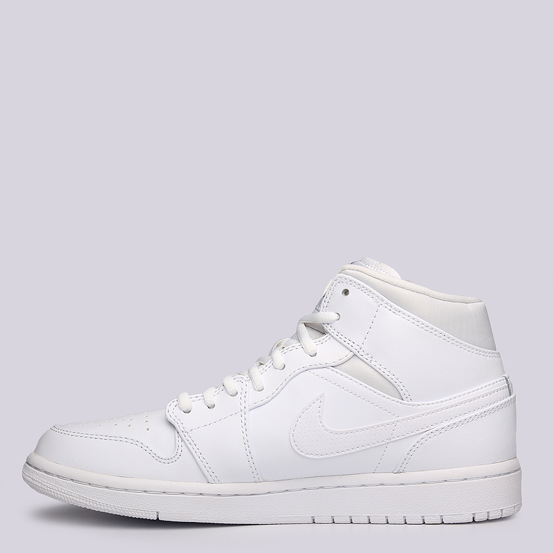 мужские белые кроссовки Jordan 1 MID 554724-110 - цена, описание, фото 5