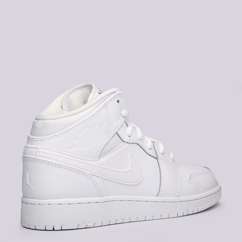женские белые кроссовки Jordan 1 MID BG 554725-110 - цена, описание, фото 3