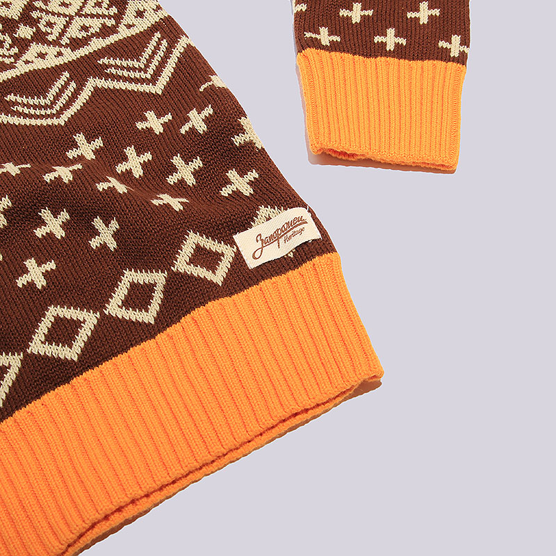 мужской коричневый свитер Запорожец heritage Cone Cone-brwn/yellow - цена, описание, фото 2