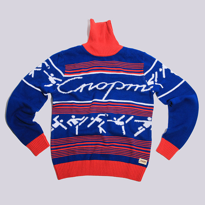 мужской синий свитер Запорожец heritage Sport Sport-blue/red - цена, описание, фото 1