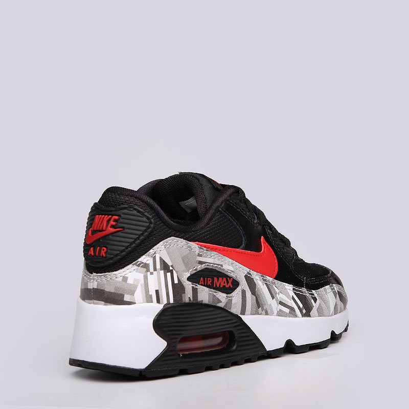 детские черные кроссовки Nike Air Max 90 Print Mesh PS 833491-001 - цена, описание, фото 3