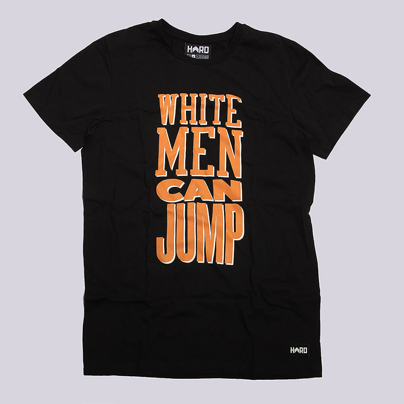 мужская черная футболка Hard White Men Can Jump WhtMen CanJump-blk - цена, описание, фото 1