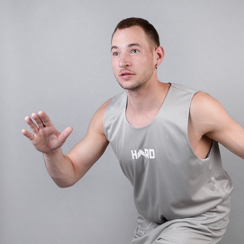 Мужская майка Hard Sleeveless Hard (Hard grey/blue-0749)  - цена, описание, фото 1